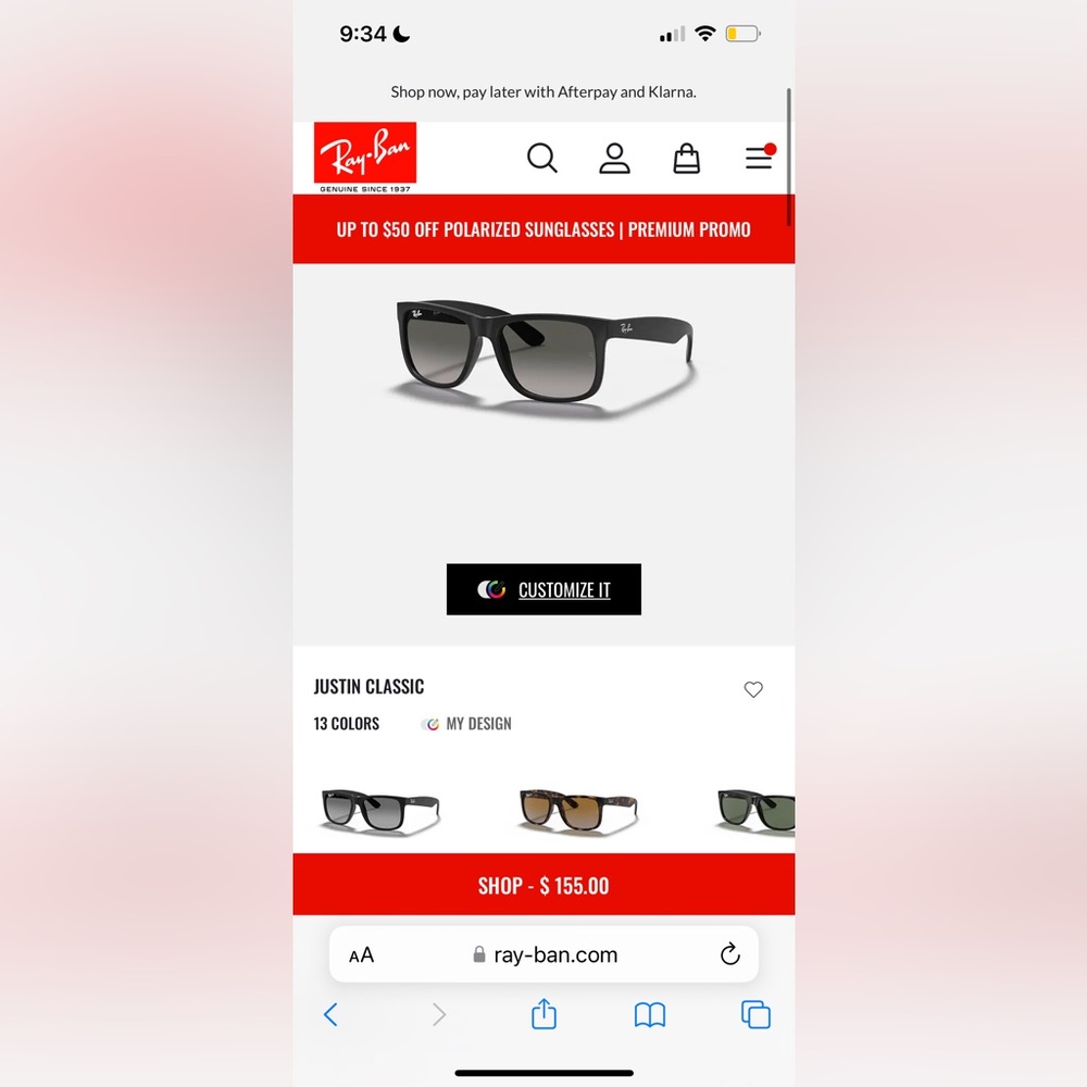 Justin Classic Ray Ban Sunglasses